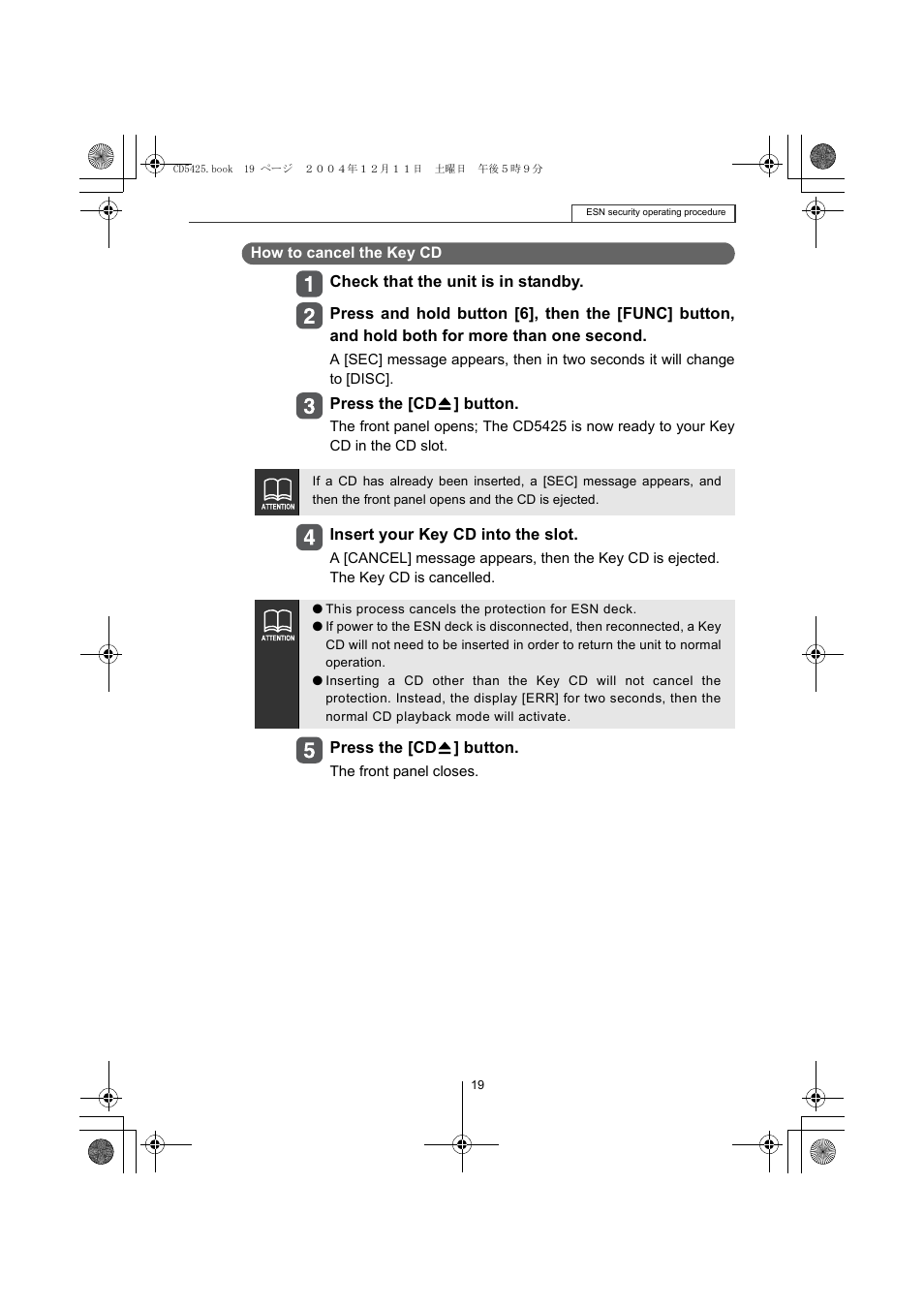 Eclipse - Fujitsu Ten CD5425 User Manual | Page 19 / 124