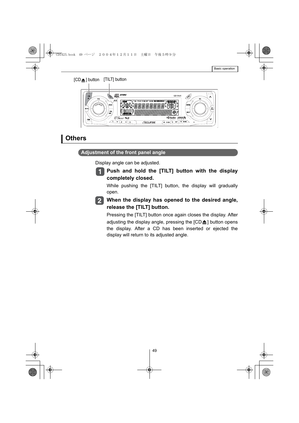 Others | Eclipse - Fujitsu Ten CD5425 User Manual | Page 49 / 124