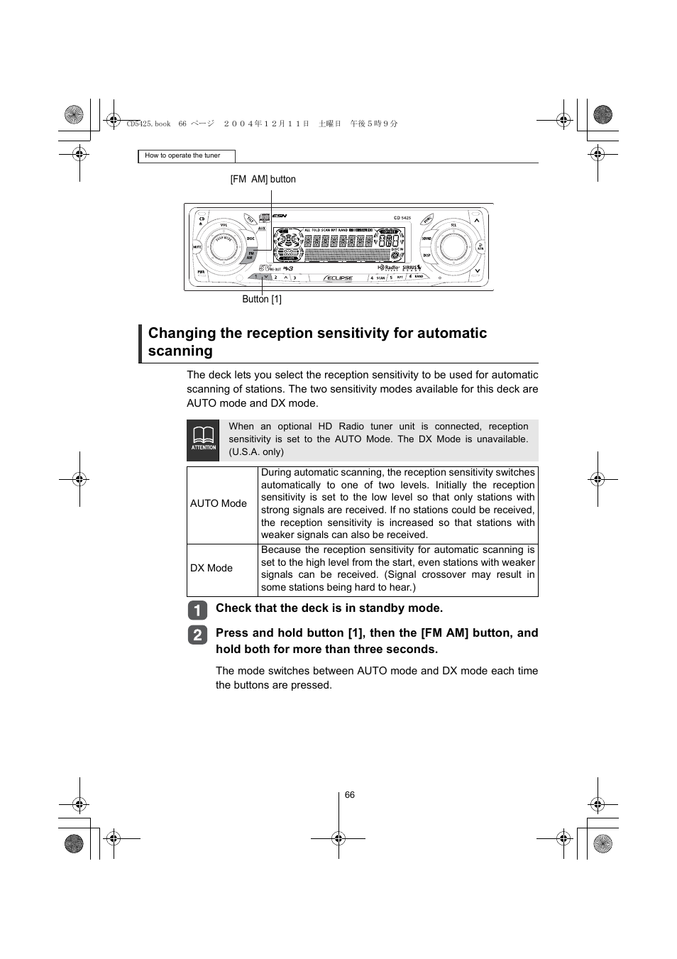 Eclipse - Fujitsu Ten CD5425 User Manual | Page 66 / 124