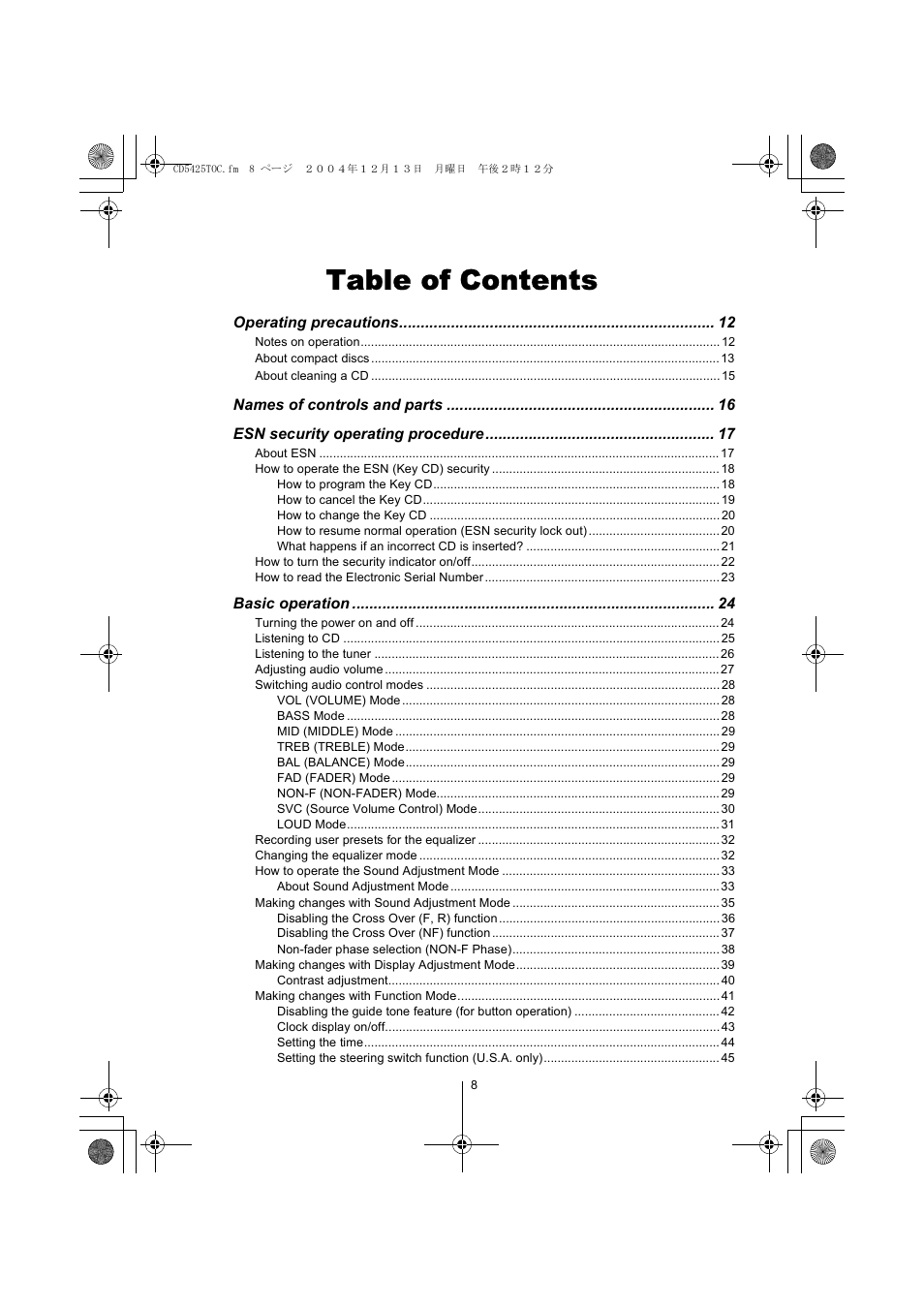 Eclipse - Fujitsu Ten CD5425 User Manual | Page 8 / 124