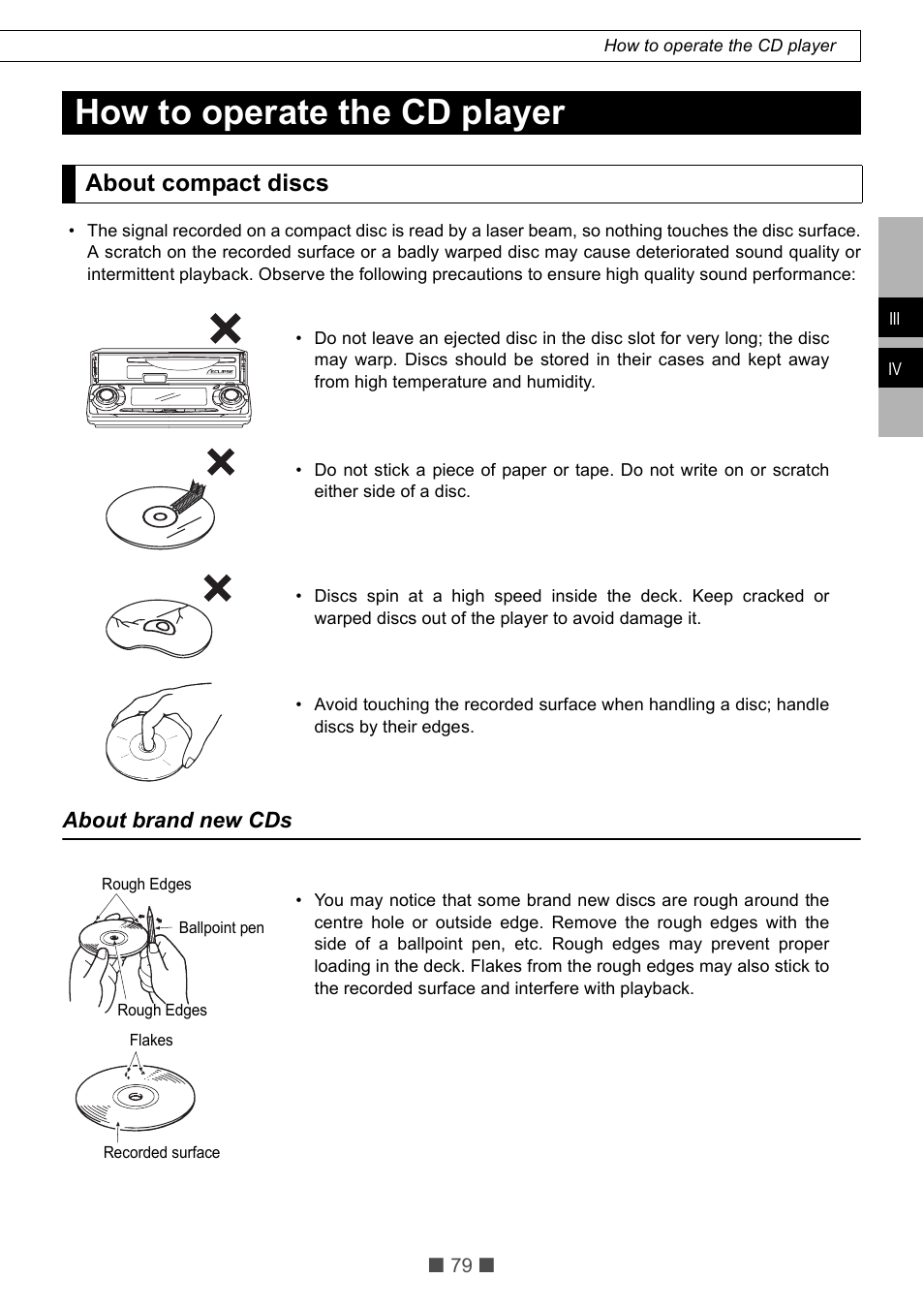 How to operate the cd player, About compact discs, About brand new cds | Eclipse - Fujitsu Ten CD5425E User Manual | Page 15 / 62