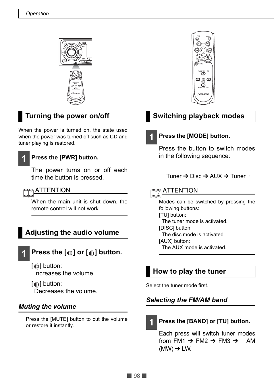 Eclipse - Fujitsu Ten CD5425E User Manual | Page 34 / 62