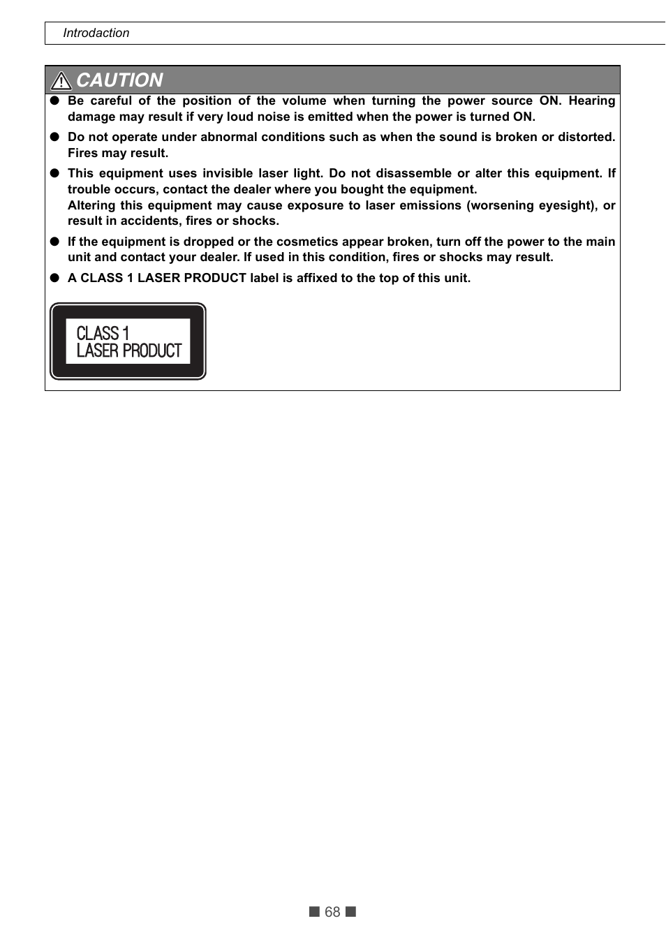 Caution | Eclipse - Fujitsu Ten CD5425E User Manual | Page 4 / 62