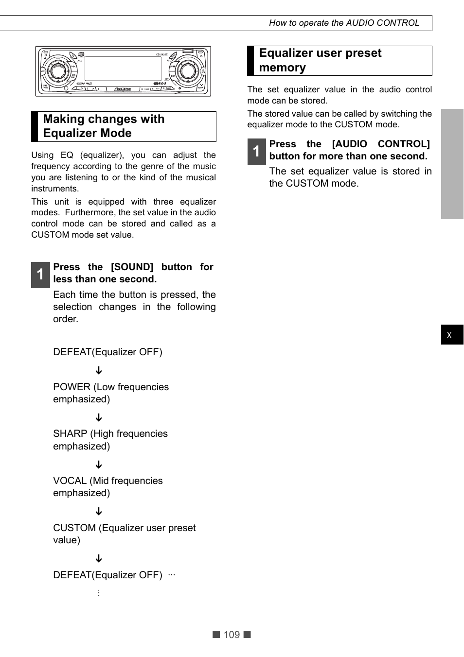 Eclipse - Fujitsu Ten CD5425E User Manual | Page 45 / 62