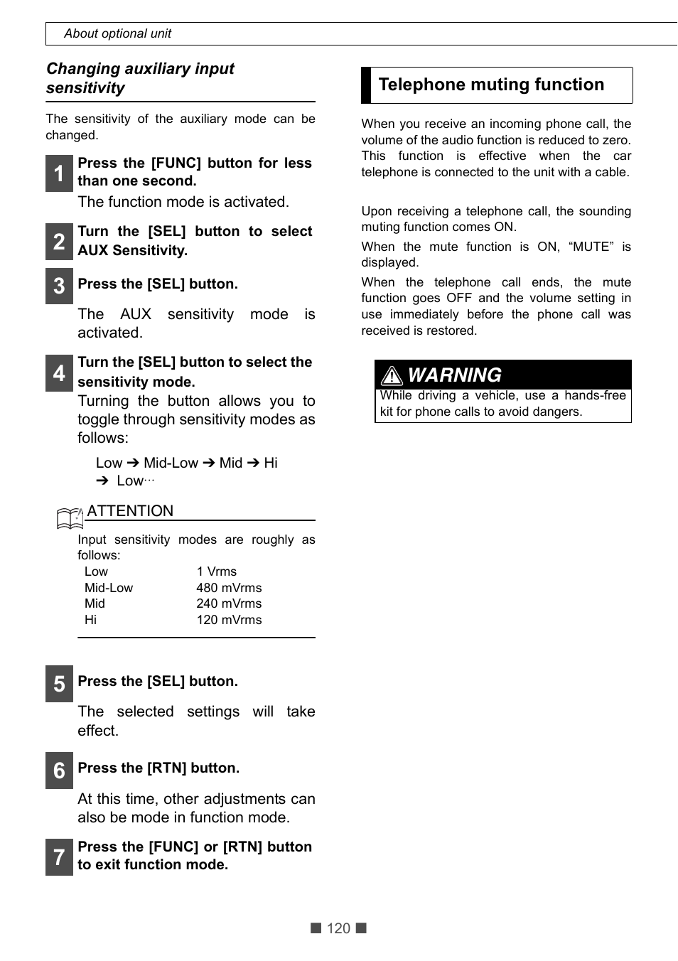 Warning | Eclipse - Fujitsu Ten CD5425E User Manual | Page 56 / 62