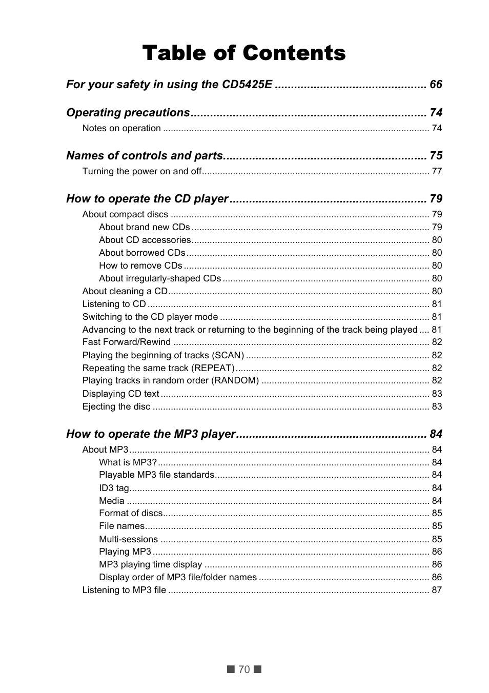 Eclipse - Fujitsu Ten CD5425E User Manual | Page 6 / 62