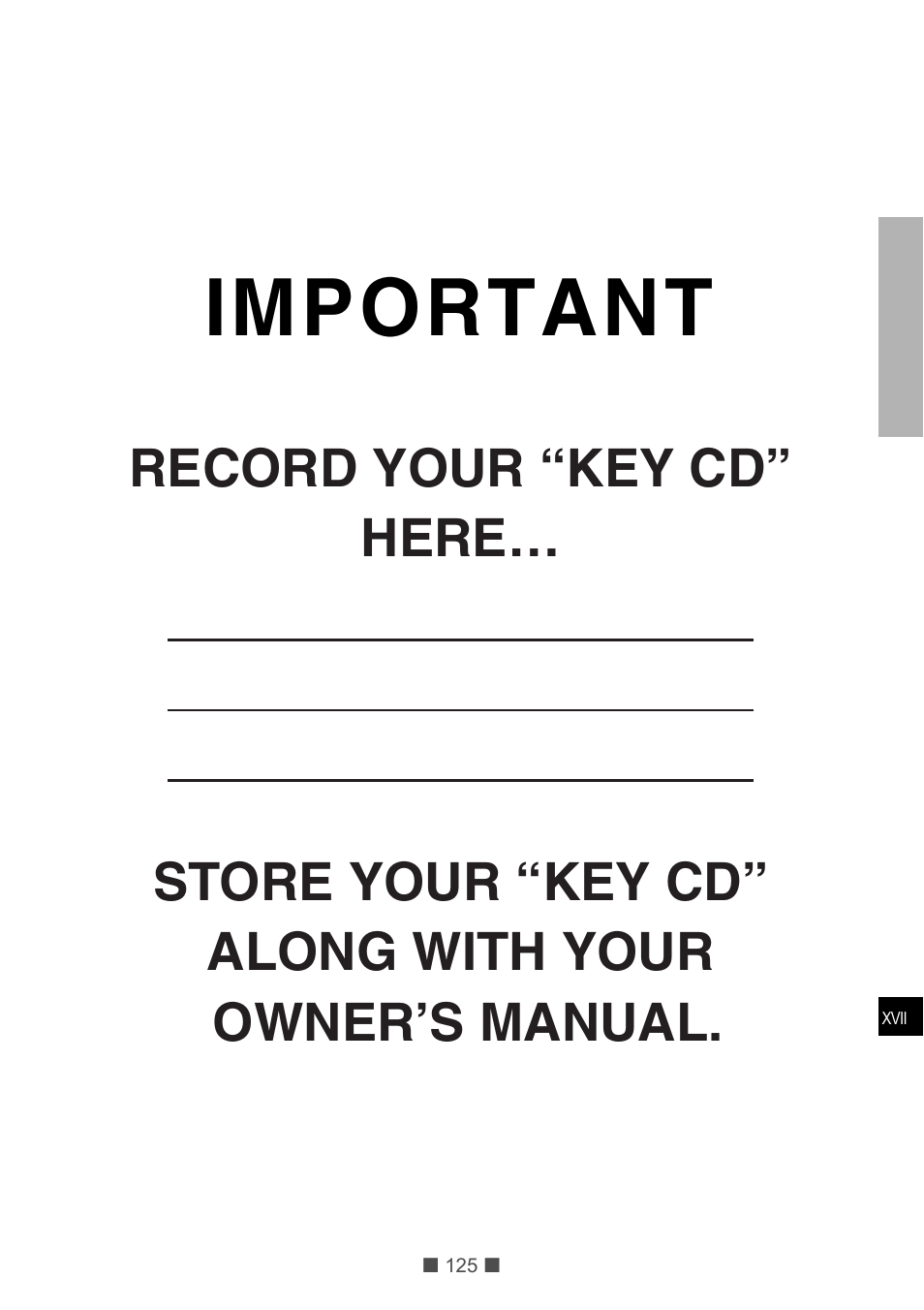 Important | Eclipse - Fujitsu Ten CD5425E User Manual | Page 61 / 62