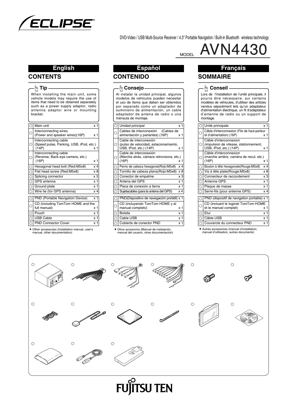 Eclipse - Fujitsu Ten AVN4430 User Manual | 1 page