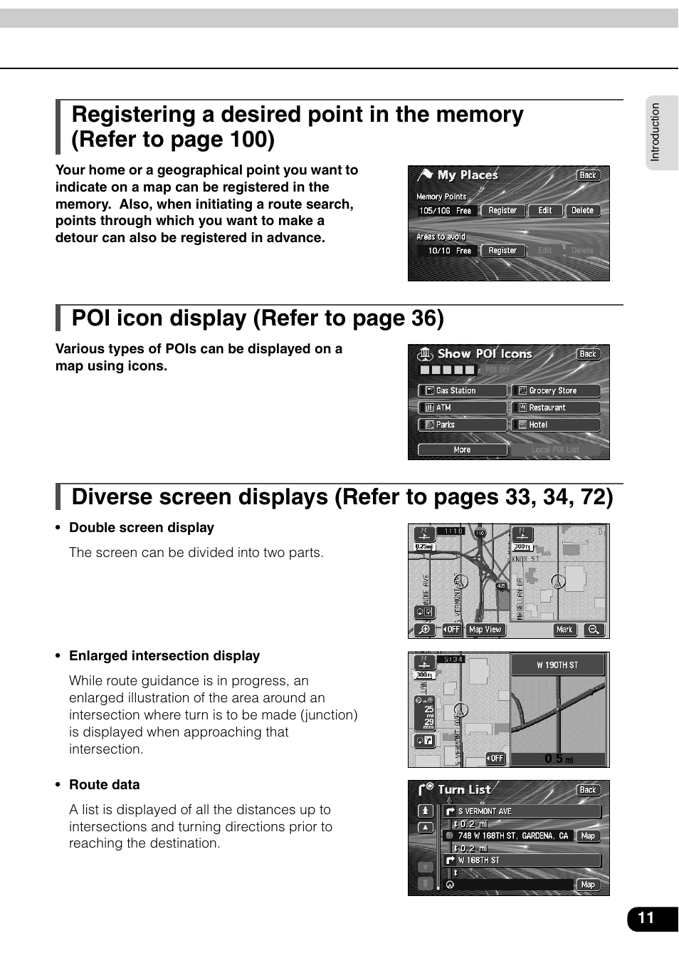 Poi icon displa y (refer to page 36) | Eclipse - Fujitsu Ten AVN6600 User Manual | Page 11 / 163