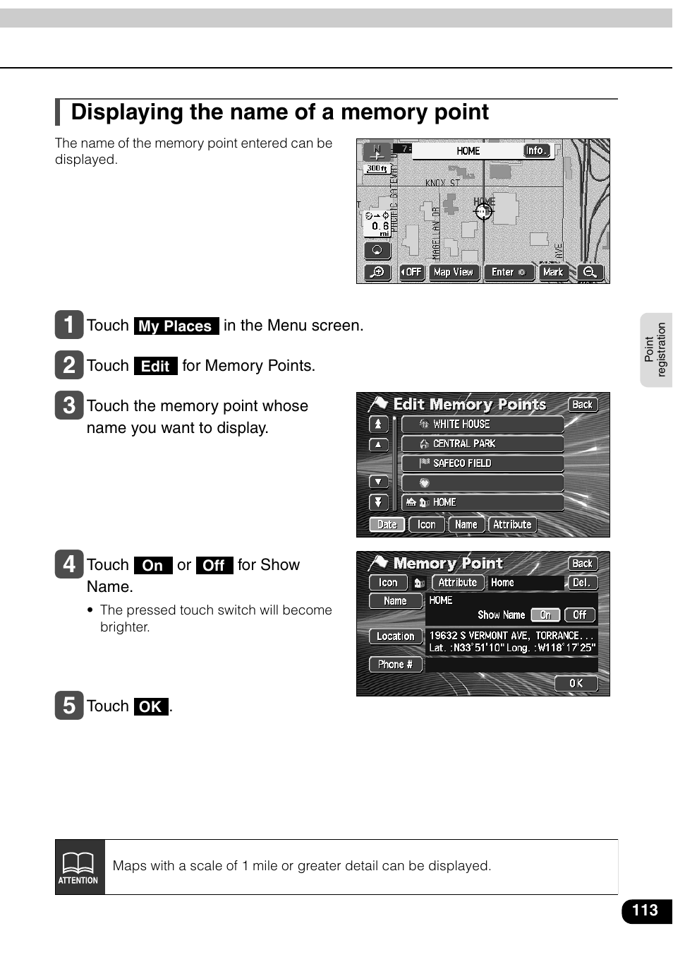 Displaying the name of a memory point | Eclipse - Fujitsu Ten AVN6600 User Manual | Page 113 / 163