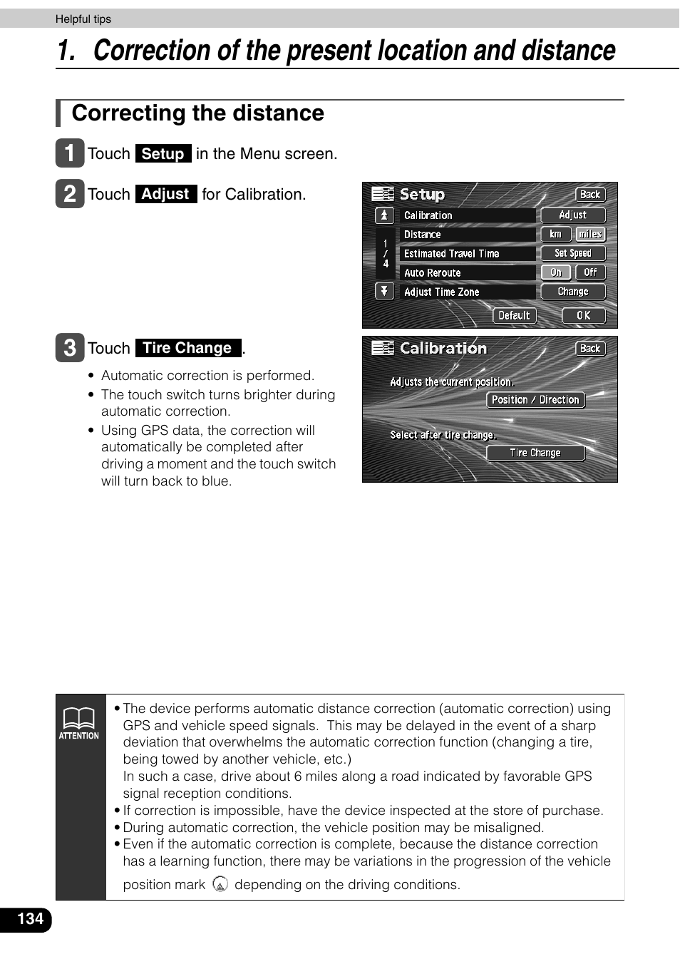 Correcting the distance, Correction of the present location and distance | Eclipse - Fujitsu Ten AVN6600 User Manual | Page 134 / 163
