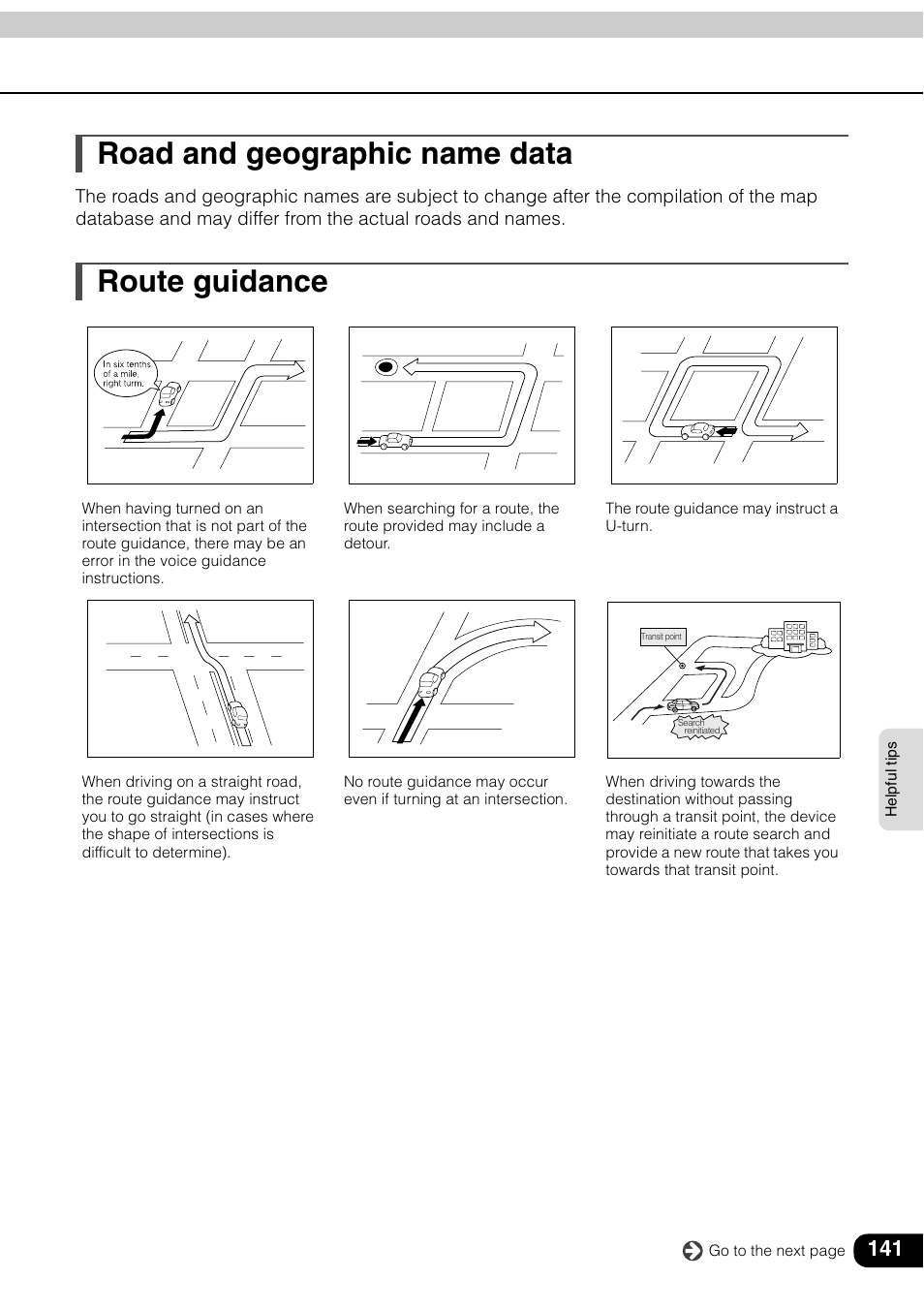 Road and geographic name data, Route guidance | Eclipse - Fujitsu Ten AVN6600 User Manual | Page 141 / 163