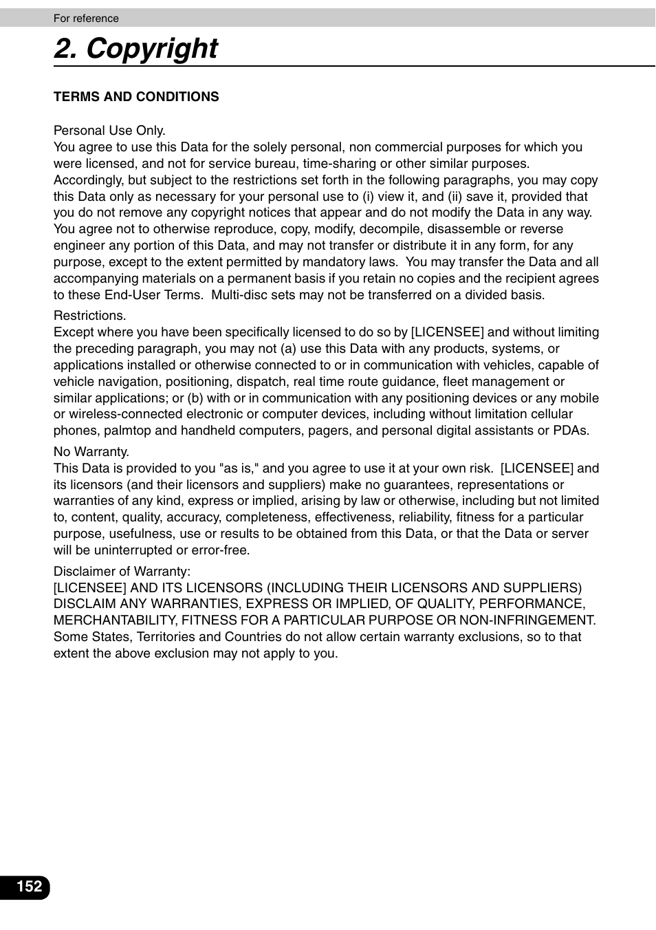 Copyright | Eclipse - Fujitsu Ten AVN6600 User Manual | Page 152 / 163
