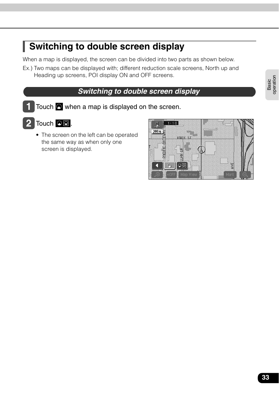 Switching to double screen display | Eclipse - Fujitsu Ten AVN6600 User Manual | Page 33 / 163