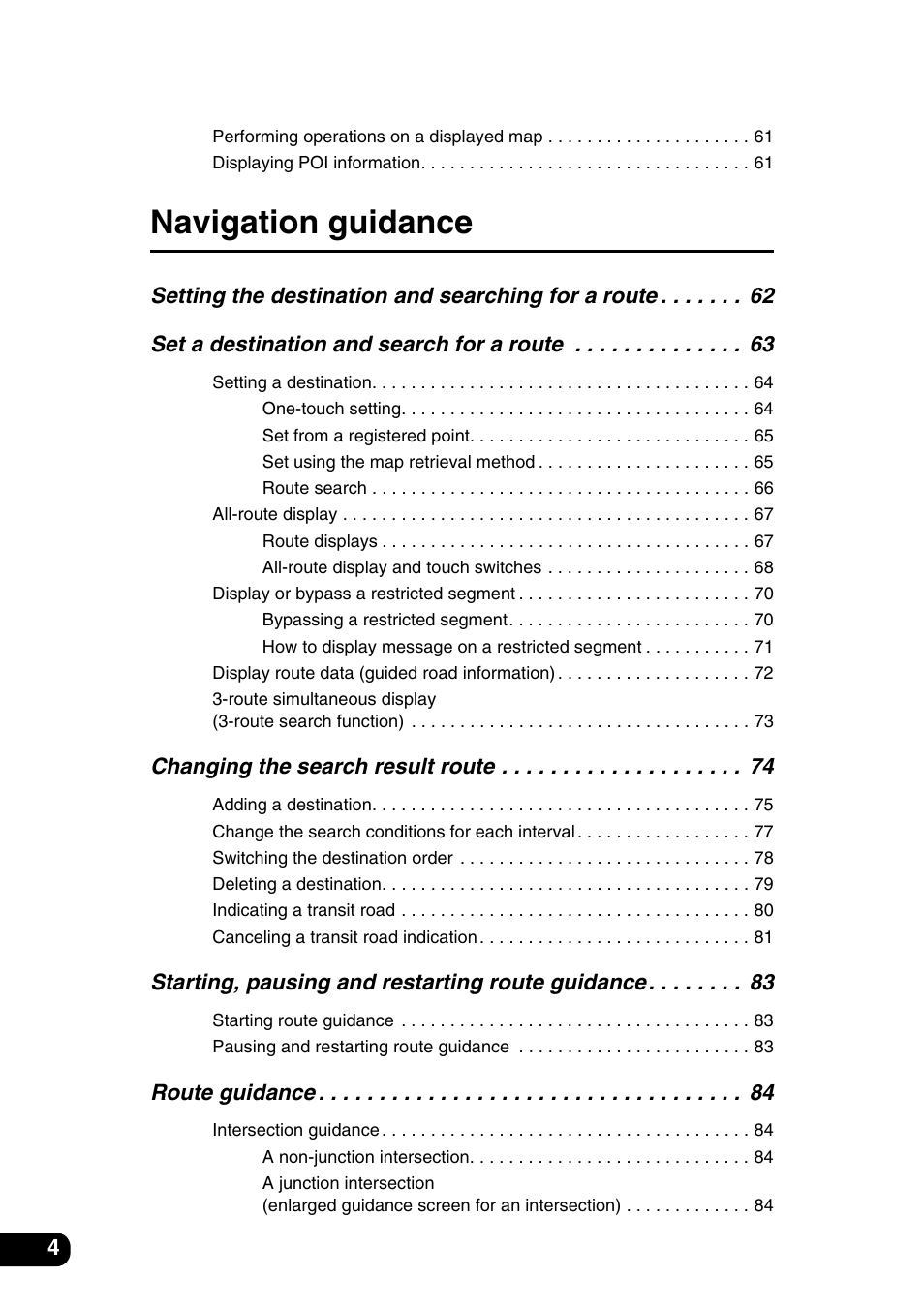 Navigation guidance | Eclipse - Fujitsu Ten AVN6600 User Manual | Page 4 / 163
