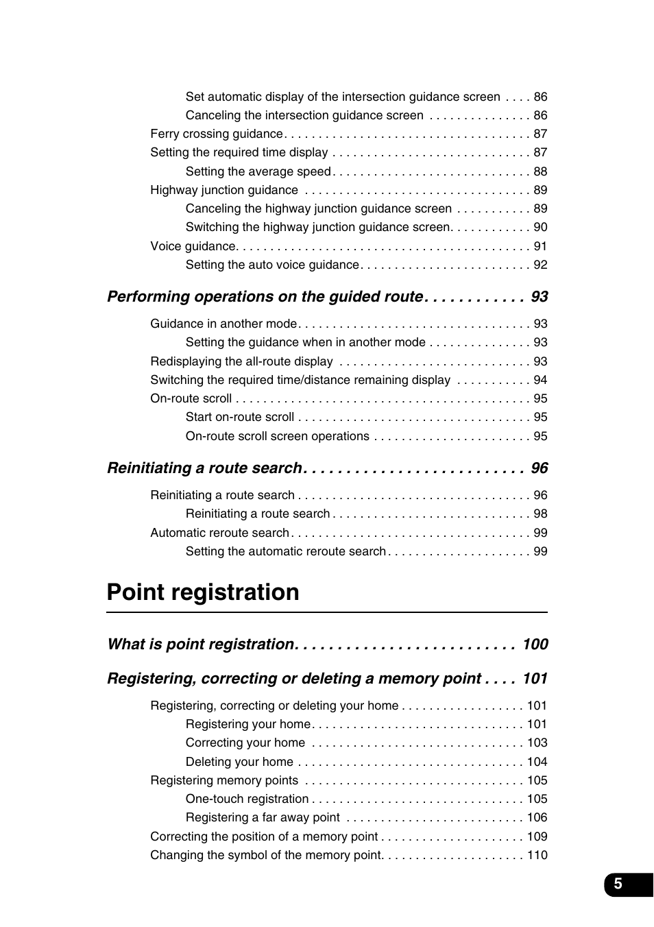 Point registration | Eclipse - Fujitsu Ten AVN6600 User Manual | Page 5 / 163