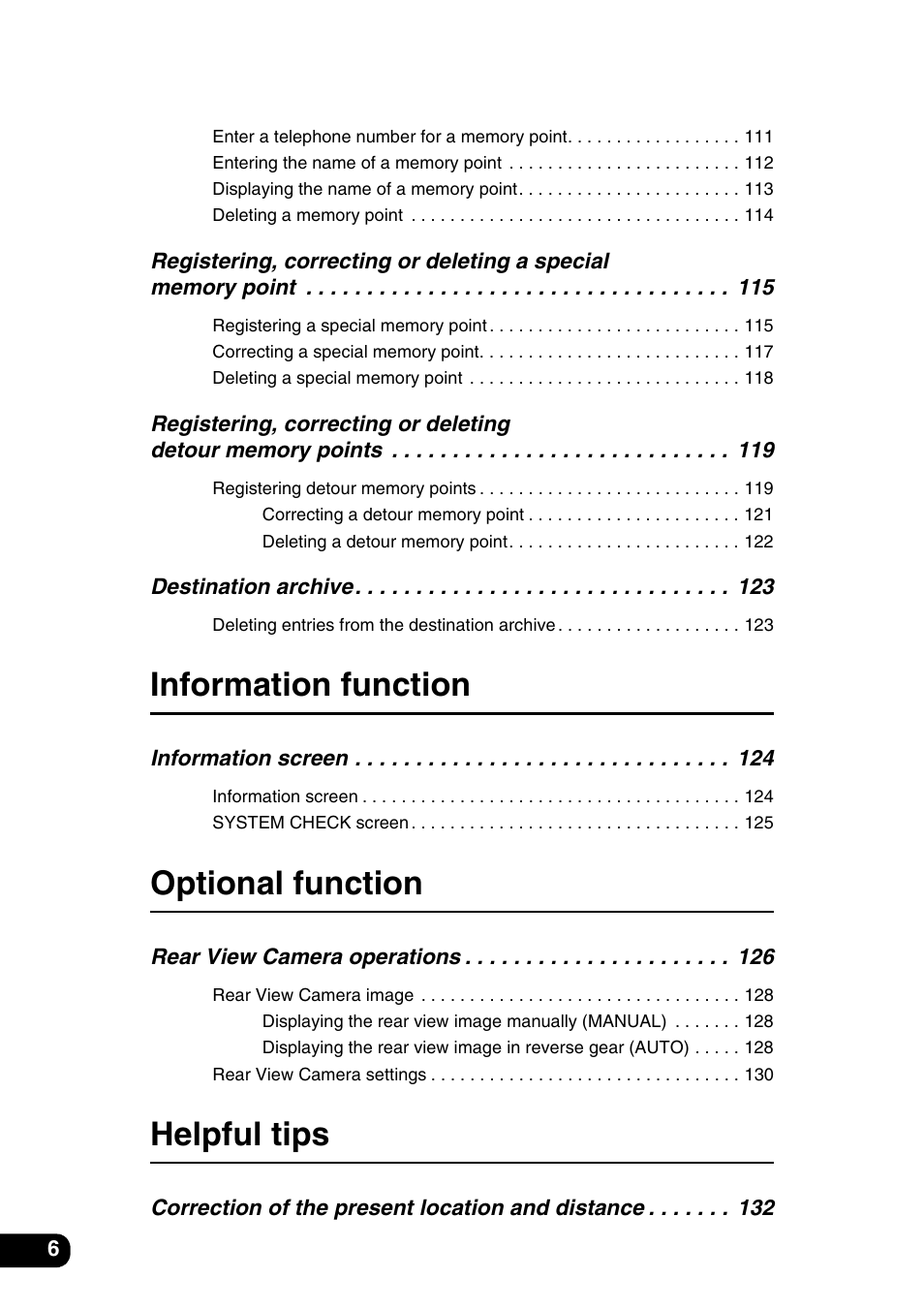 Information function, Optional function, Helpful tips | Eclipse - Fujitsu Ten AVN6600 User Manual | Page 6 / 163