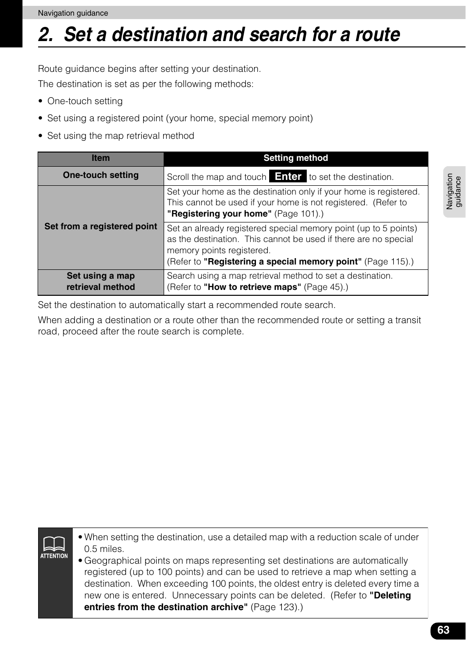 Set a destination and search for a route | Eclipse - Fujitsu Ten AVN6600 User Manual | Page 63 / 163