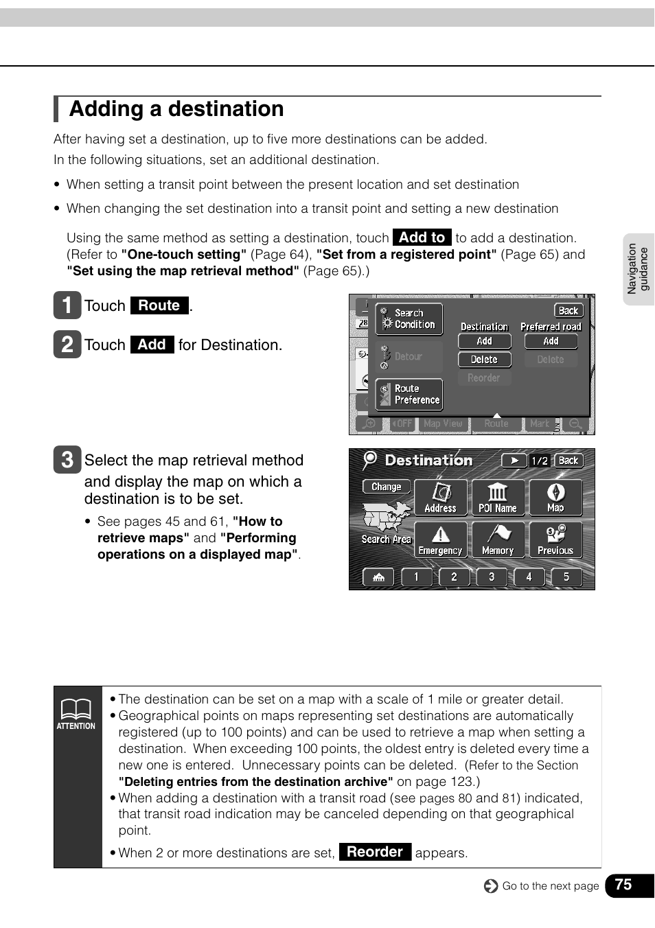 Adding a destination | Eclipse - Fujitsu Ten AVN6600 User Manual | Page 75 / 163