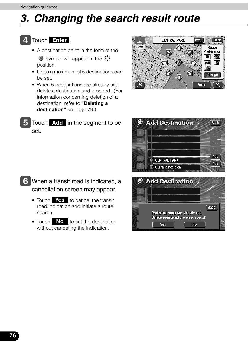 Changing the search result route | Eclipse - Fujitsu Ten AVN6600 User Manual | Page 76 / 163