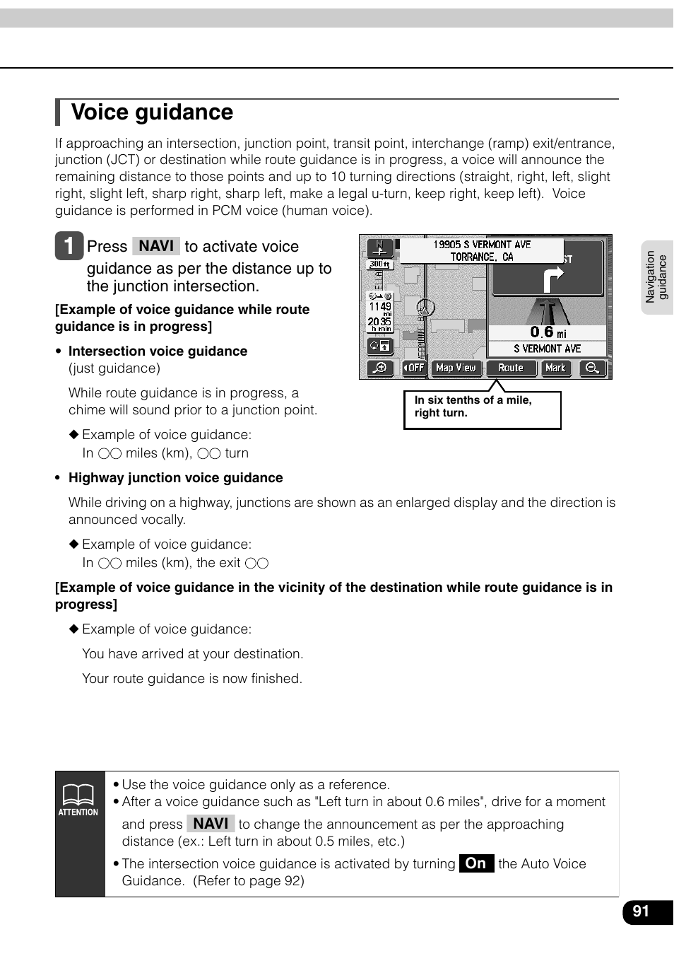 Voice guidance | Eclipse - Fujitsu Ten AVN6600 User Manual | Page 91 / 163