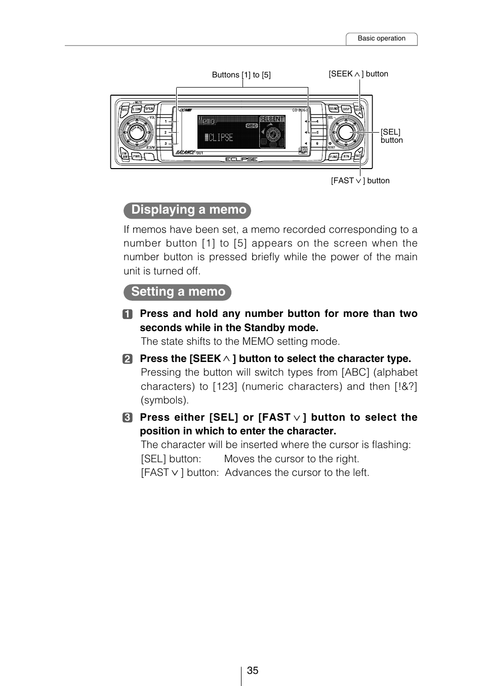 Eclipse - Fujitsu Ten CD8053 User Manual | Page 35 / 132