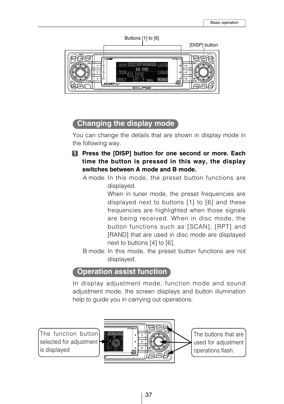 Eclipse - Fujitsu Ten CD8053 User Manual | Page 37 / 132