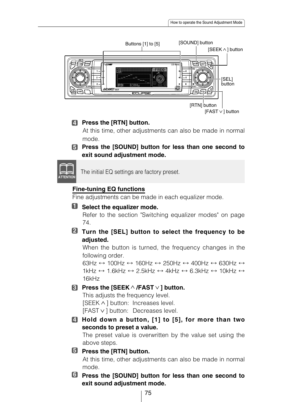 Eclipse - Fujitsu Ten CD8053 User Manual | Page 75 / 132