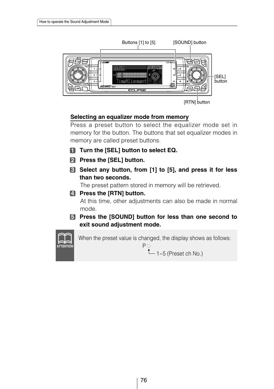 Eclipse - Fujitsu Ten CD8053 User Manual | Page 76 / 132