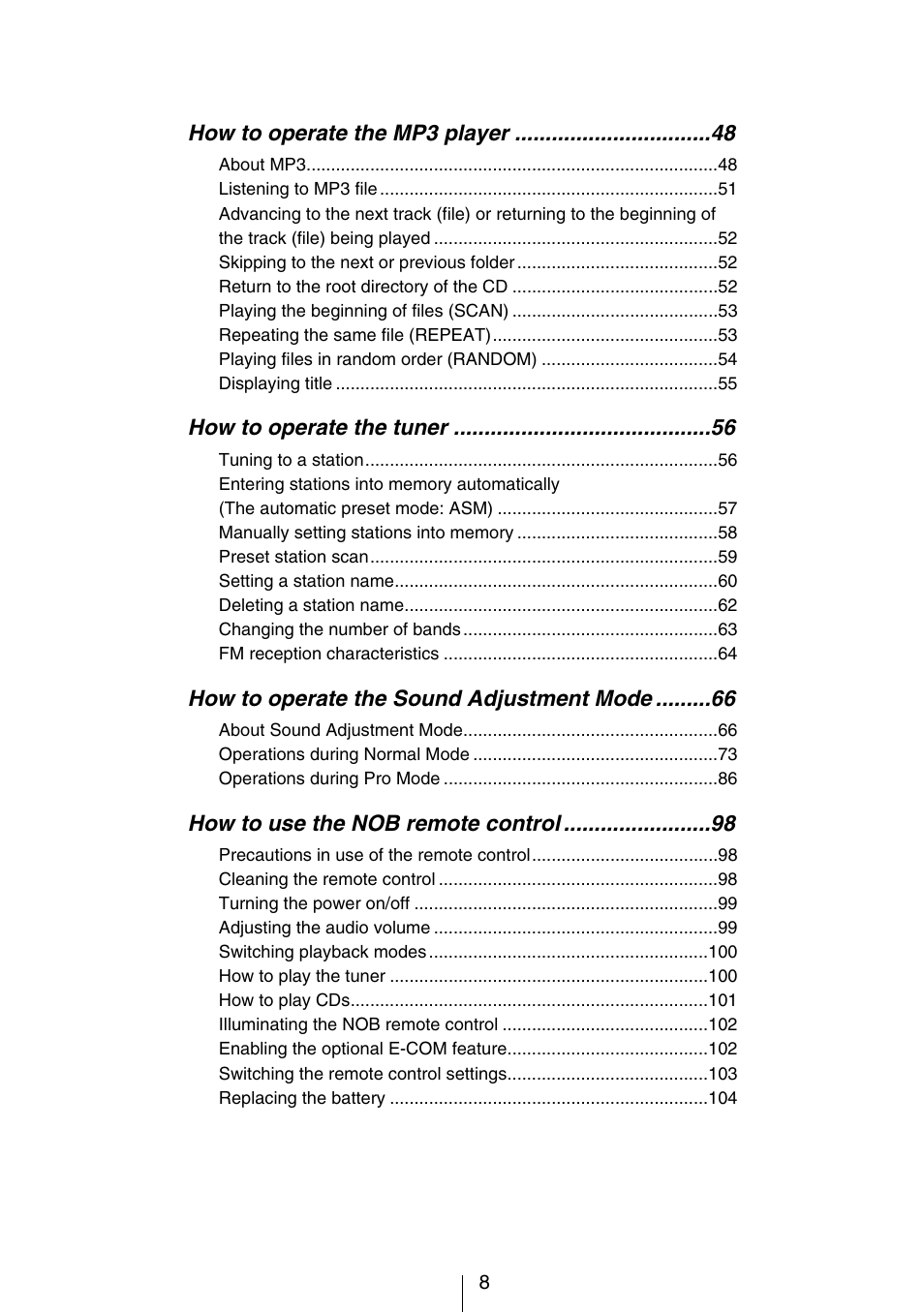 Eclipse - Fujitsu Ten CD8053 User Manual | Page 8 / 132