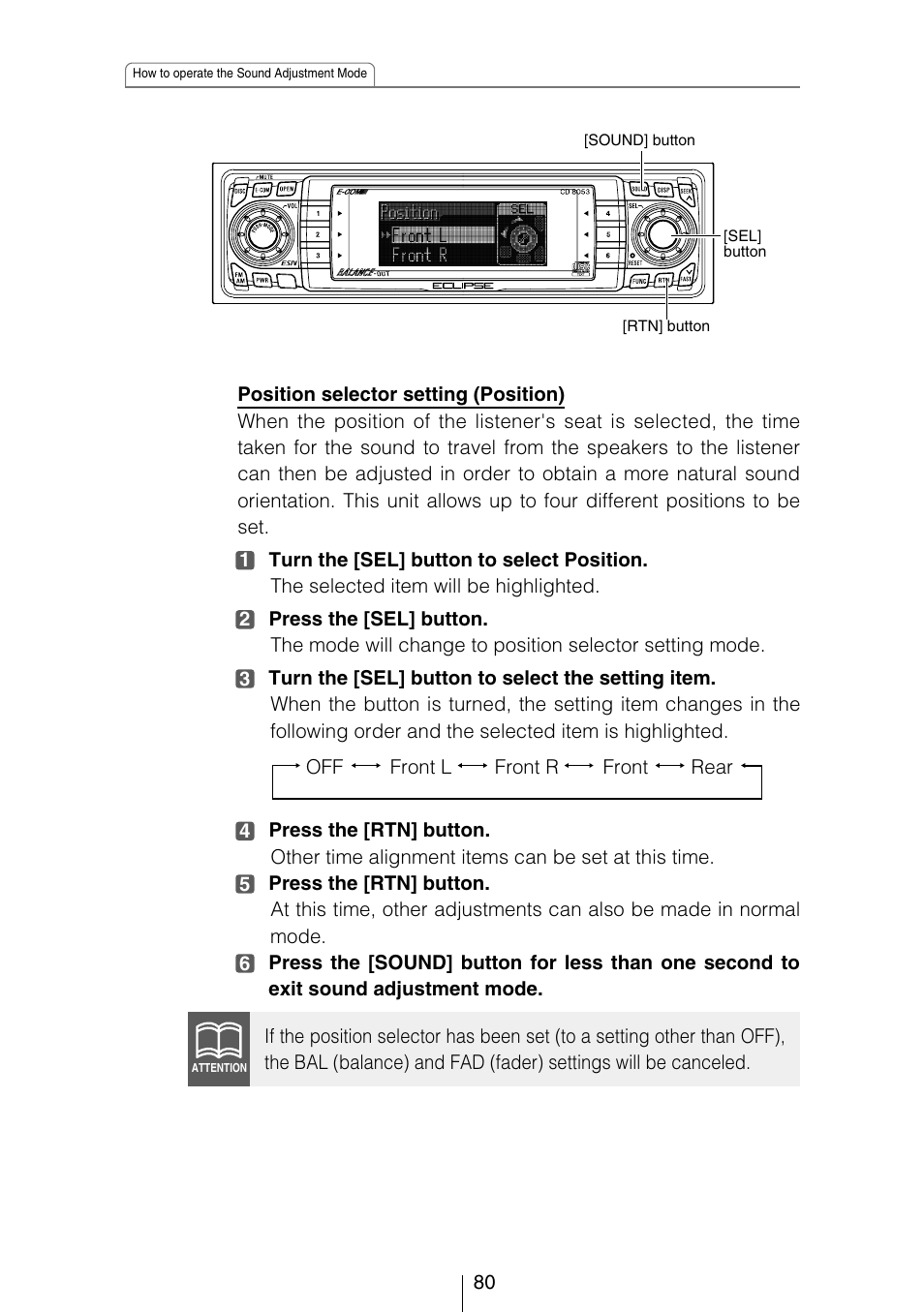 Eclipse - Fujitsu Ten CD8053 User Manual | Page 80 / 132