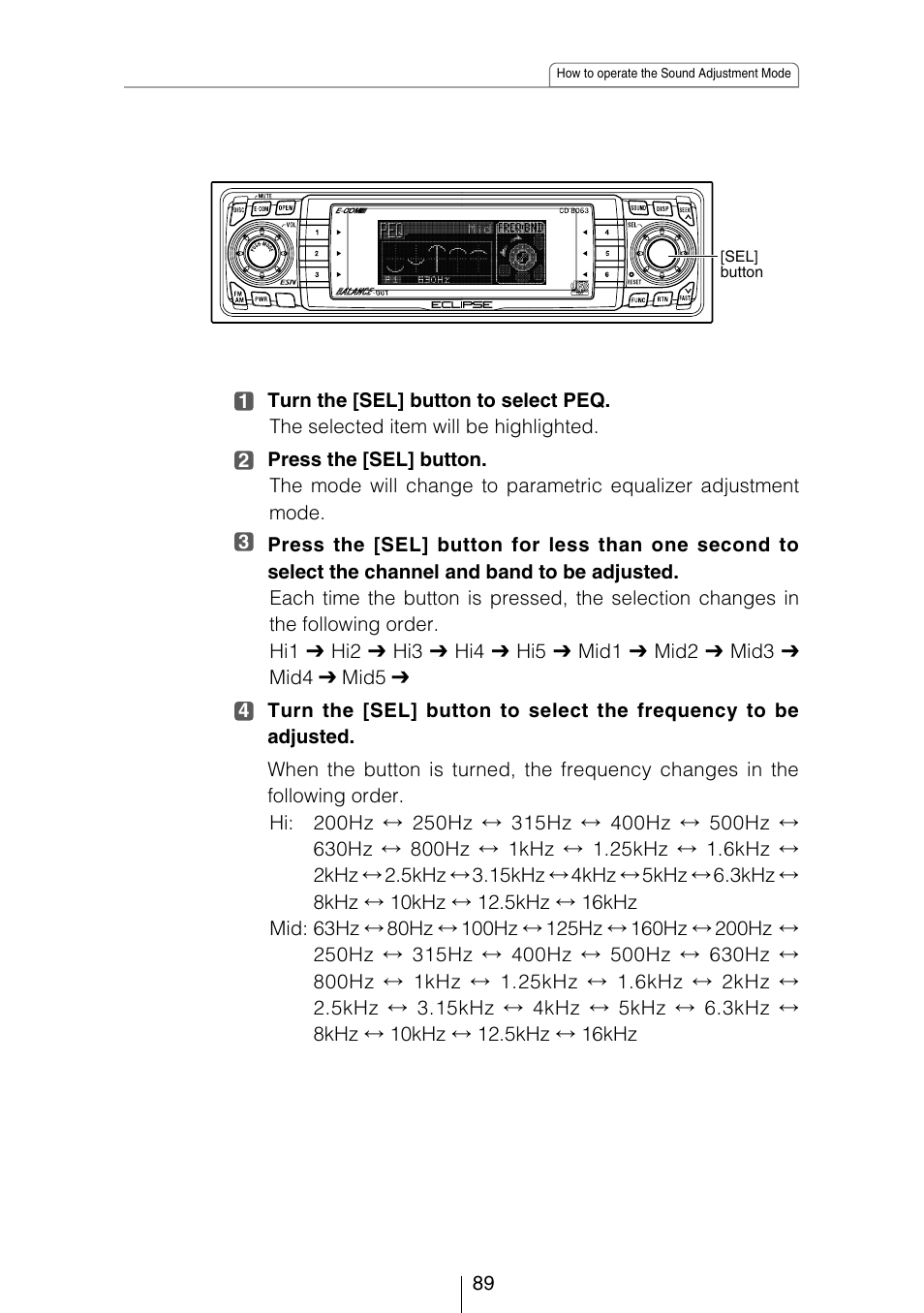 Eclipse - Fujitsu Ten CD8053 User Manual | Page 89 / 132