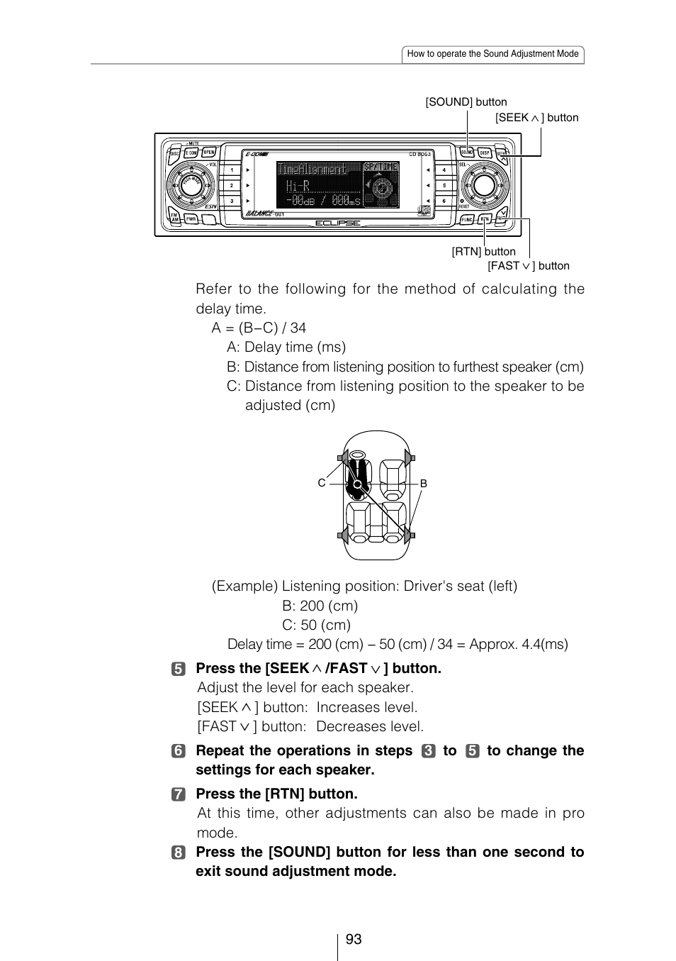 Eclipse - Fujitsu Ten CD8053 User Manual | Page 93 / 132