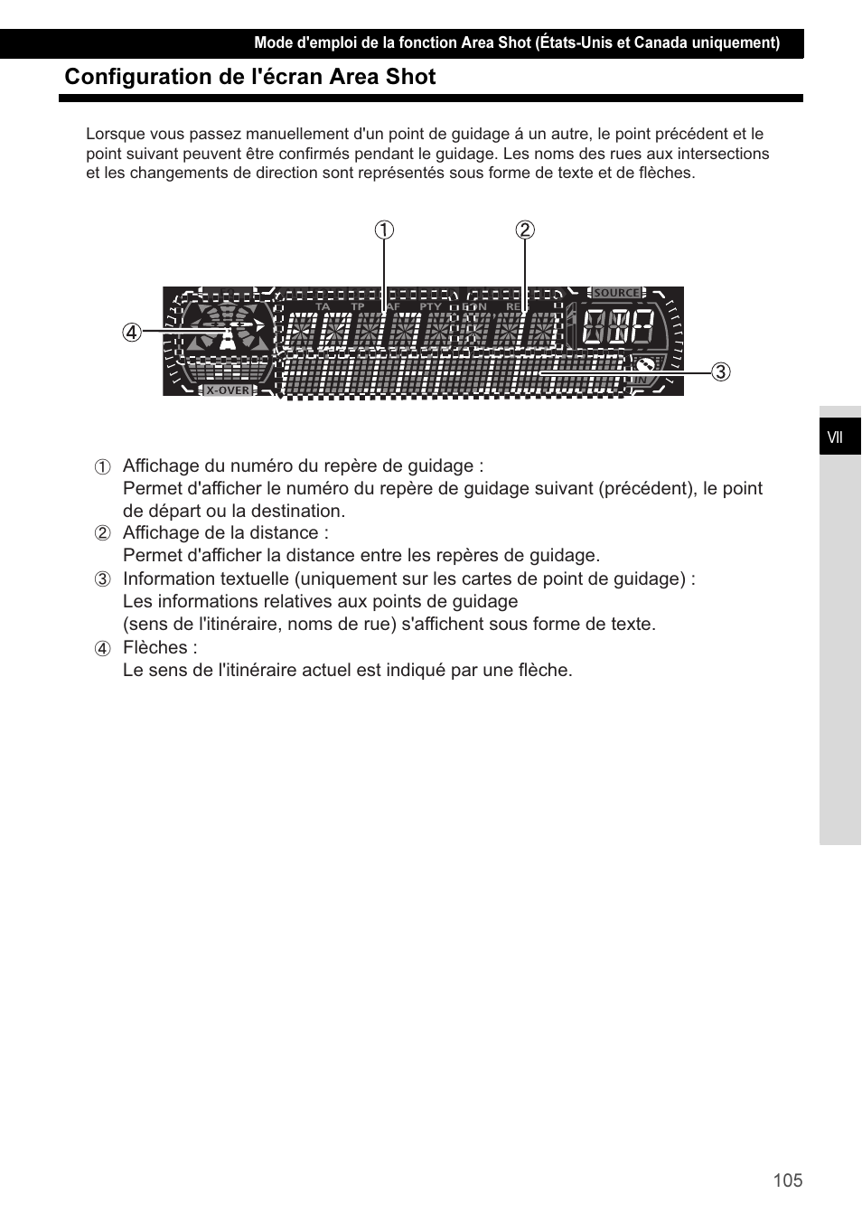 Configuration de l'écran area shot | Eclipse - Fujitsu Ten CD3100 User Manual | Page 105 / 215