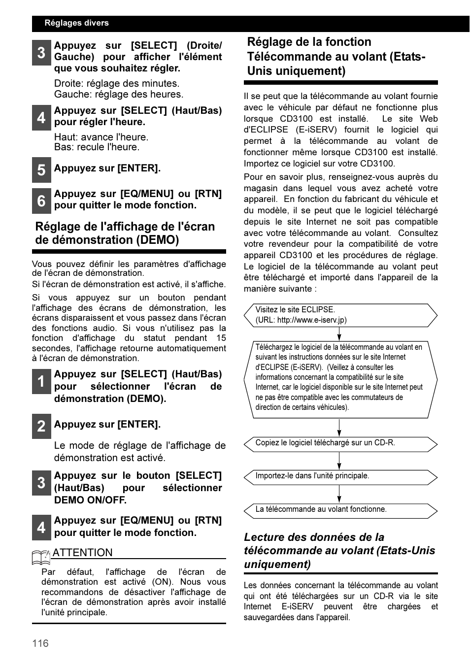 Eclipse - Fujitsu Ten CD3100 User Manual | Page 116 / 215