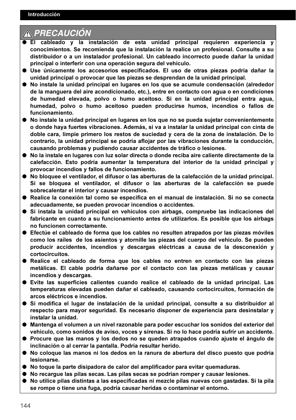 Precaución | Eclipse - Fujitsu Ten CD3100 User Manual | Page 144 / 215