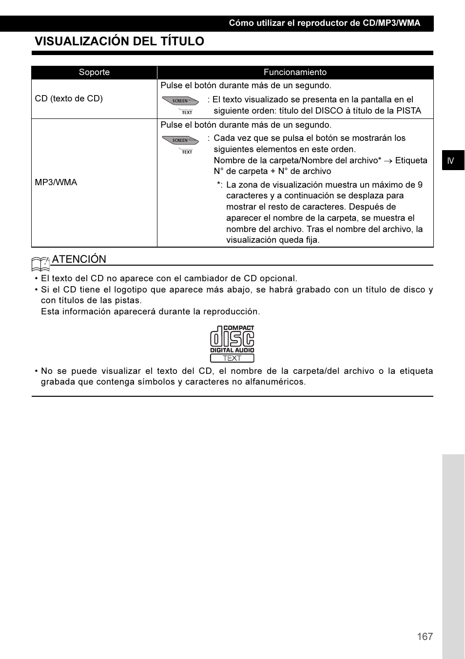 Visualización del título | Eclipse - Fujitsu Ten CD3100 User Manual | Page 167 / 215