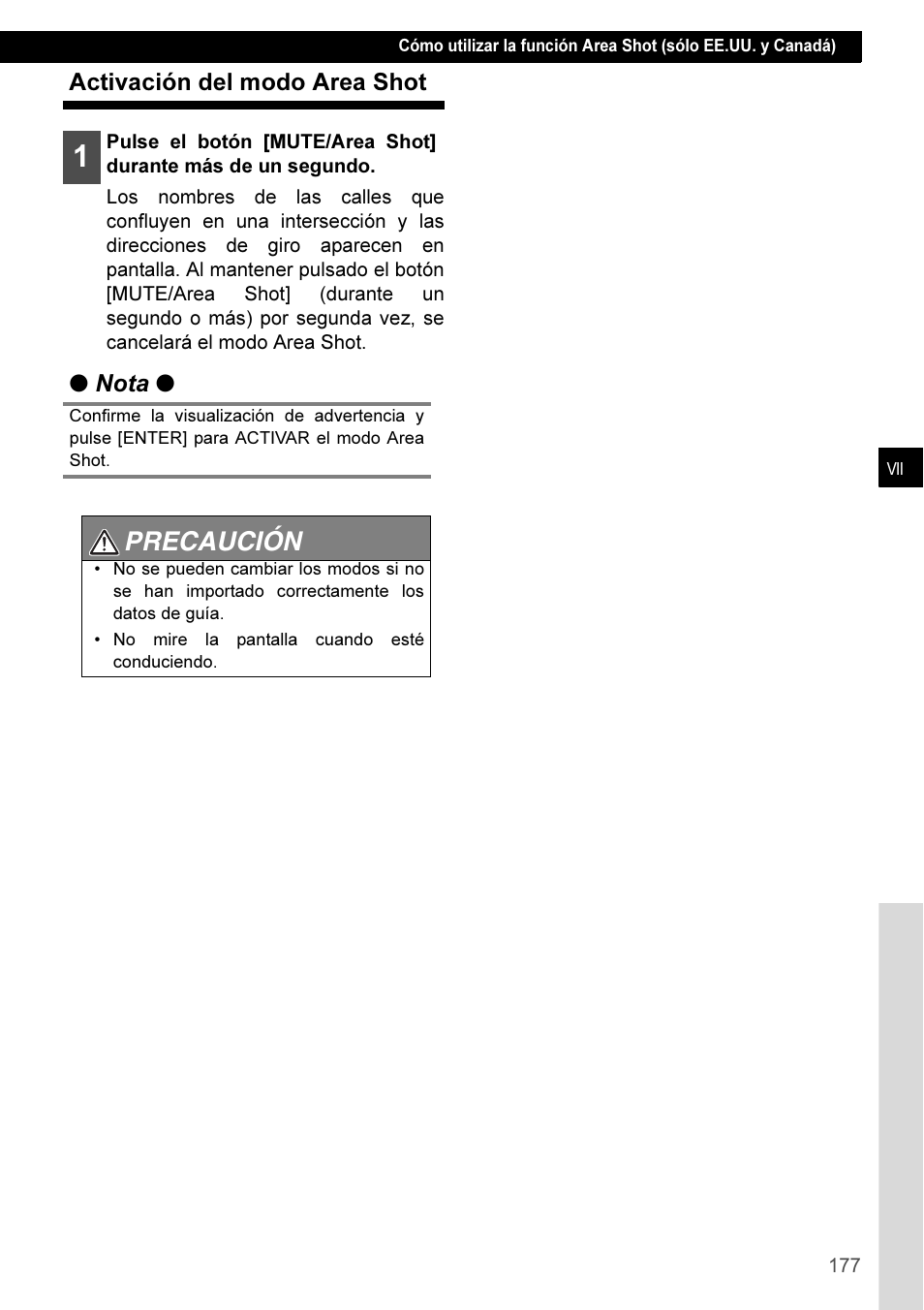 Activación del modo area shot, Precaución | Eclipse - Fujitsu Ten CD3100 User Manual | Page 177 / 215