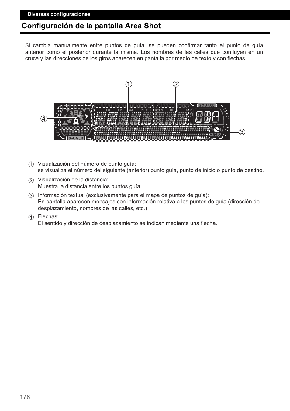 Configuración de la pantalla area shot | Eclipse - Fujitsu Ten CD3100 User Manual | Page 178 / 215