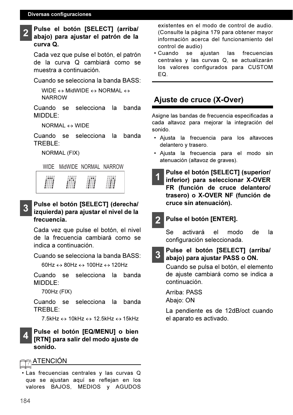 Ajuste de cruce (x-over) | Eclipse - Fujitsu Ten CD3100 User Manual | Page 184 / 215