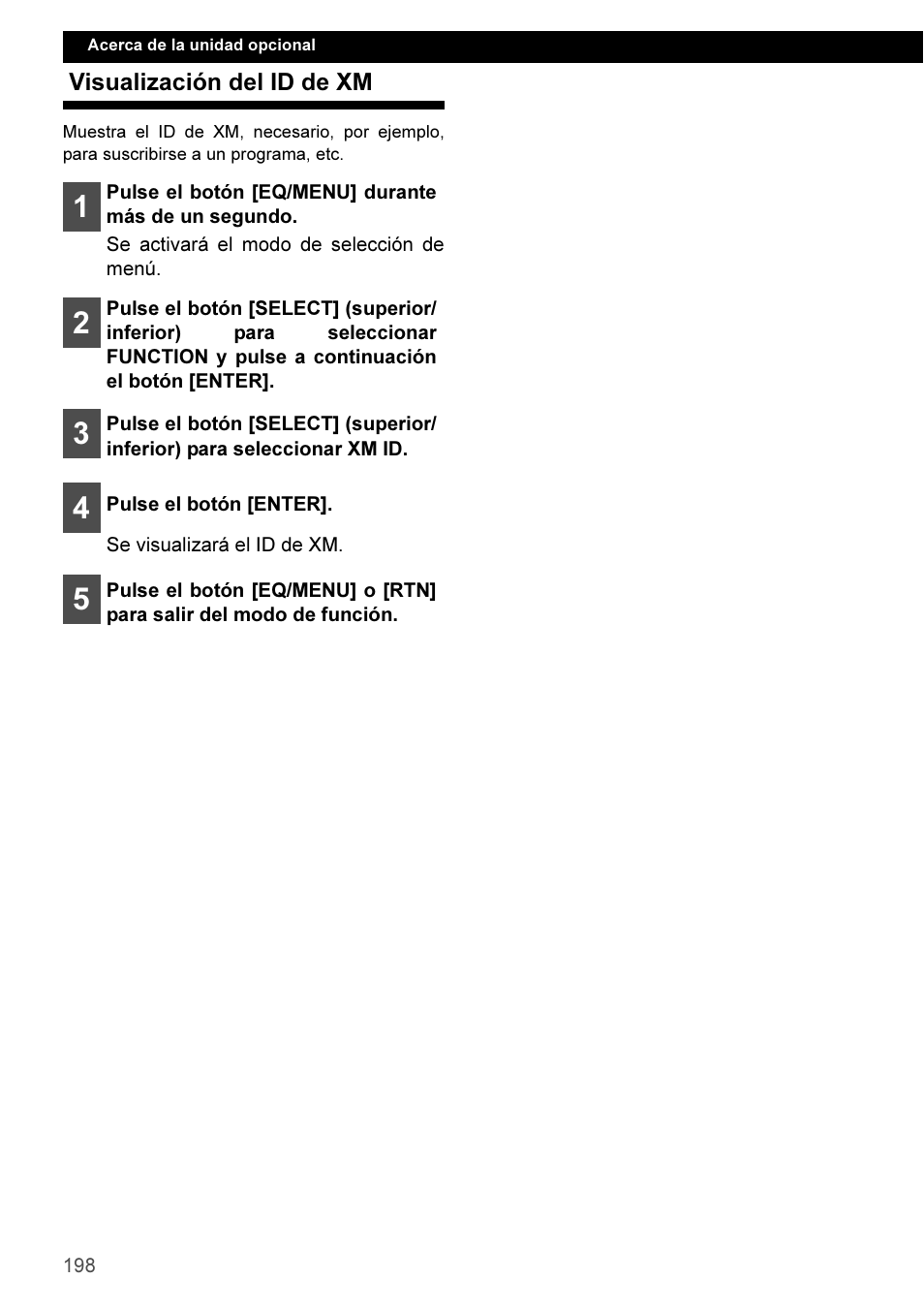 Visualización del id de xm | Eclipse - Fujitsu Ten CD3100 User Manual | Page 198 / 215