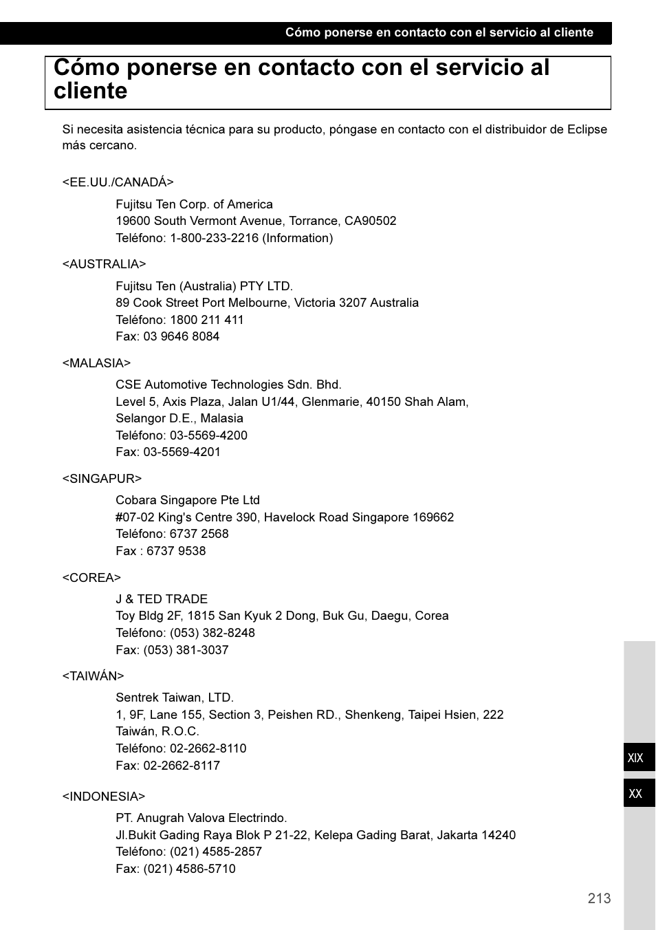 Eclipse - Fujitsu Ten CD3100 User Manual | Page 213 / 215