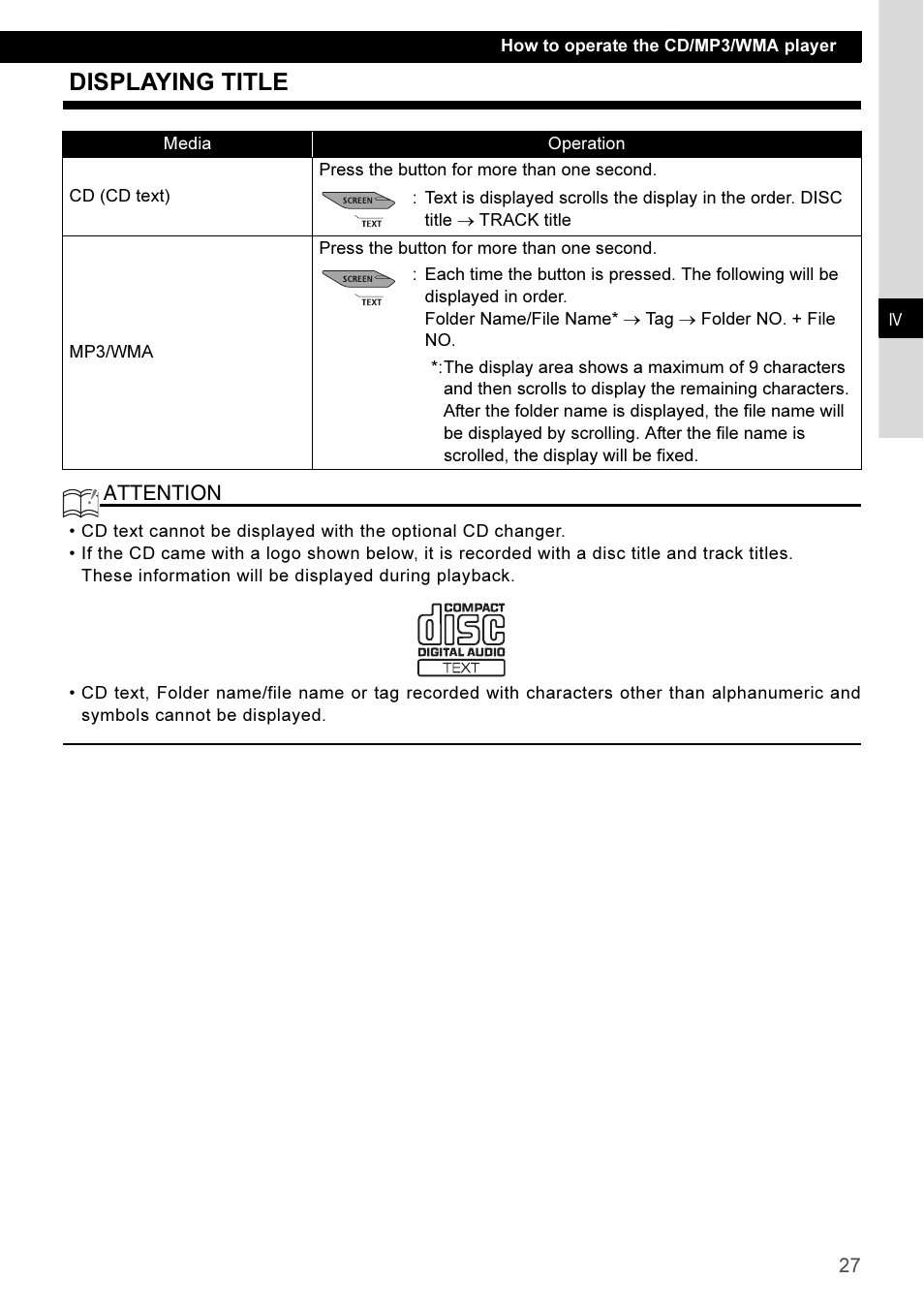 Displaying title | Eclipse - Fujitsu Ten CD3100 User Manual | Page 27 / 215