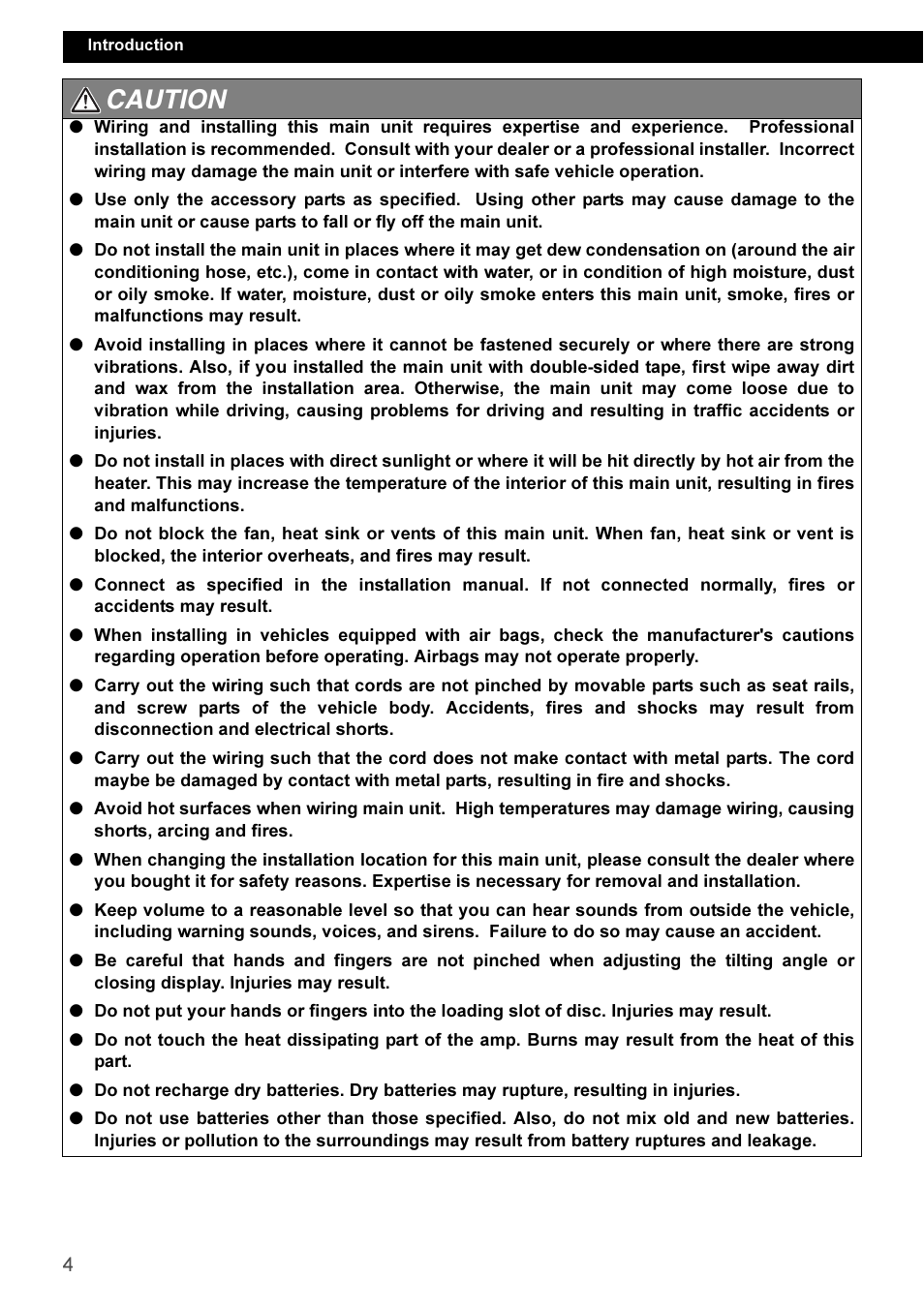 Caution | Eclipse - Fujitsu Ten CD3100 User Manual | Page 4 / 215