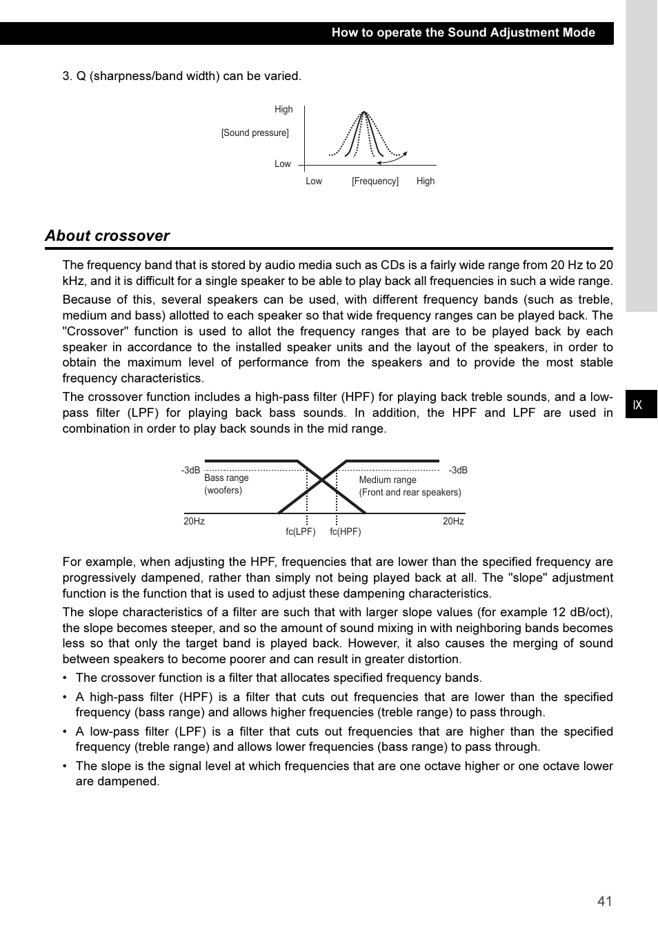 About crossover | Eclipse - Fujitsu Ten CD3100 User Manual | Page 41 / 215