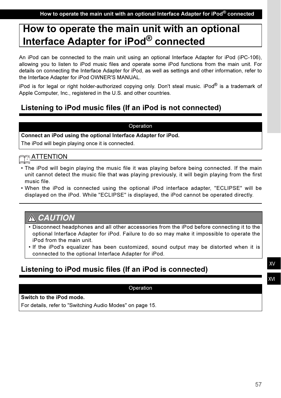 Connected, Caution | Eclipse - Fujitsu Ten CD3100 User Manual | Page 57 / 215