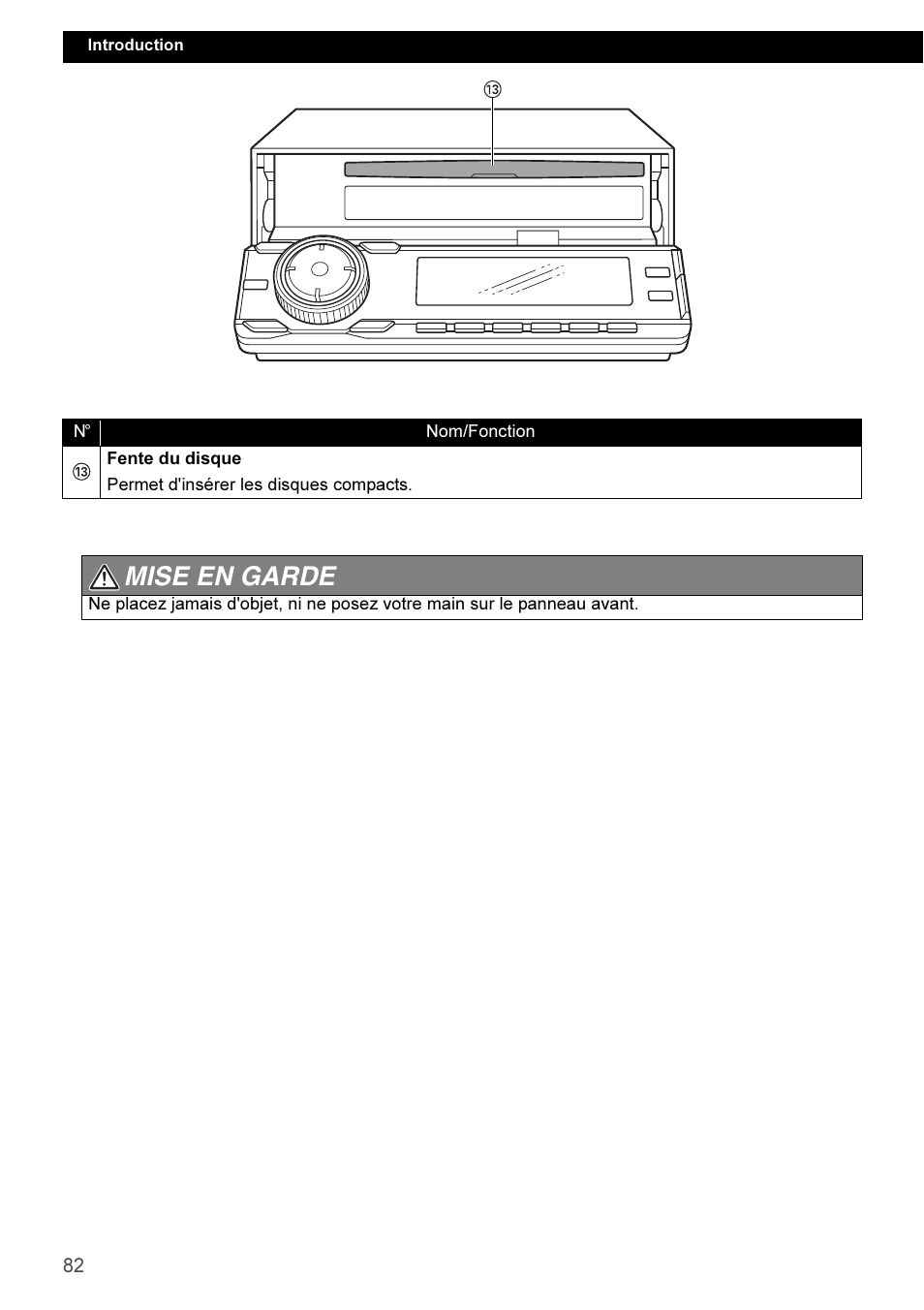 Mise en garde | Eclipse - Fujitsu Ten CD3100 User Manual | Page 82 / 215