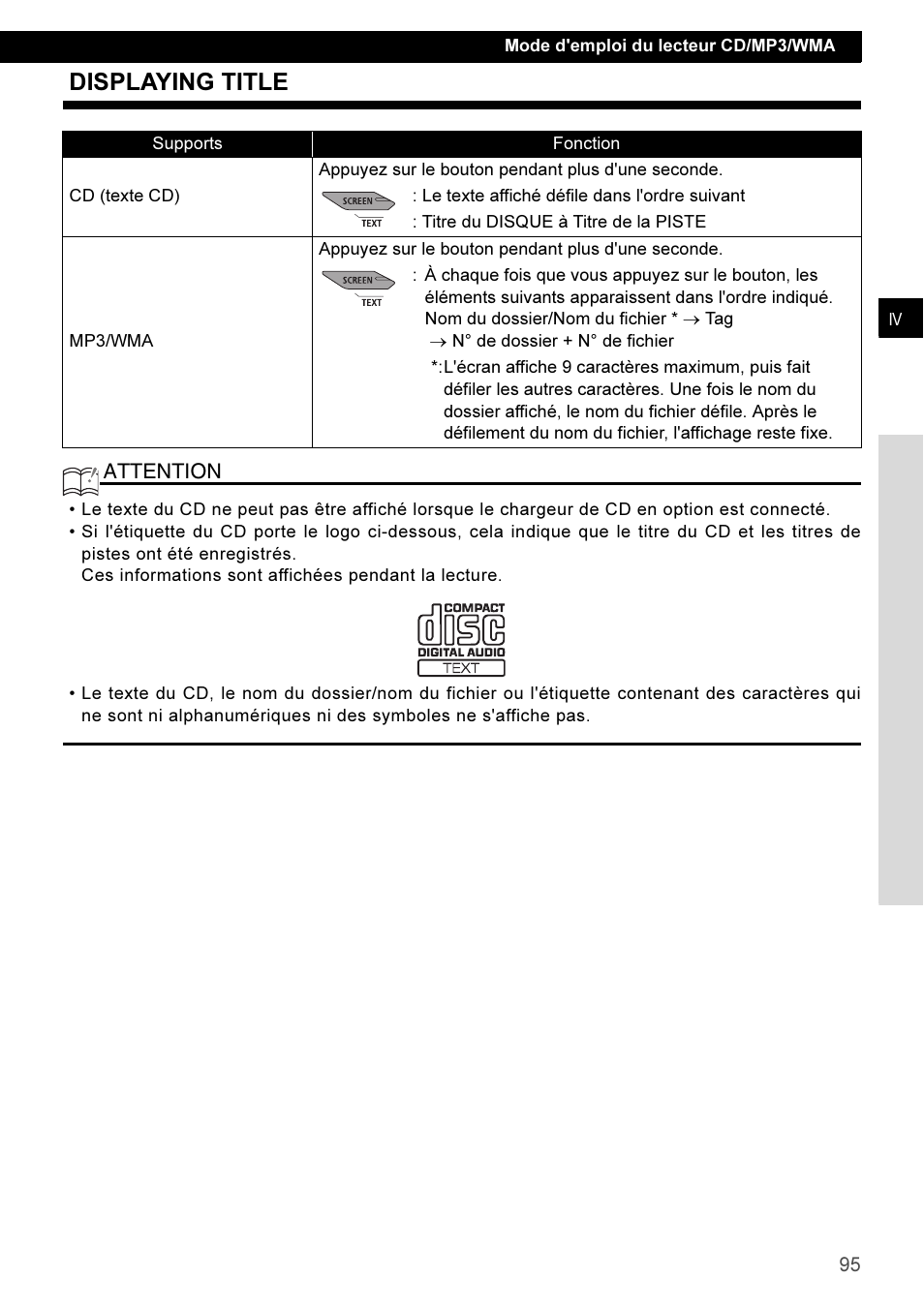 Displaying title | Eclipse - Fujitsu Ten CD3100 User Manual | Page 95 / 215