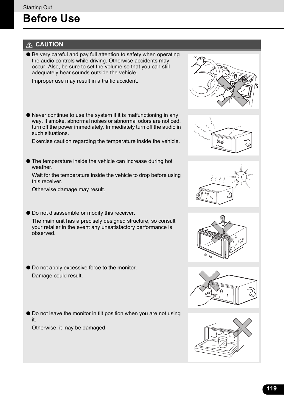 Starting out, Before use | Eclipse - Fujitsu Ten ECLIPSE AVN726E User Manual | Page 121 / 230