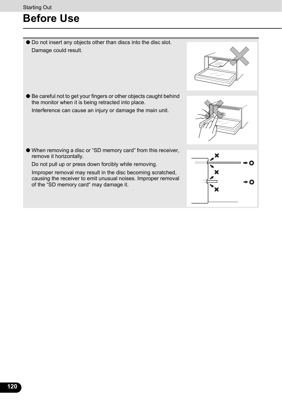 Before use | Eclipse - Fujitsu Ten ECLIPSE AVN726E User Manual | Page 122 / 230